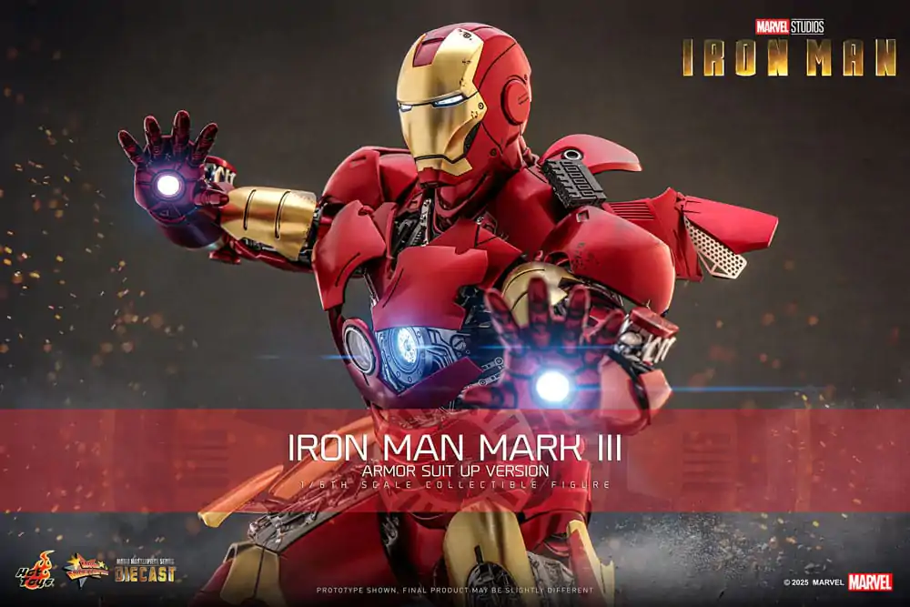 Iron Man Movie Masterpiece Diecast akčná figúrka 1/6 Iron Man Mark III (Armor Suit Up Version) 32 cm produktová fotografia