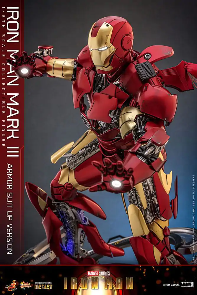 Iron Man Movie Masterpiece Diecast akčná figúrka 1/6 Iron Man Mark III (Armor Suit Up Version) 32 cm produktová fotografia