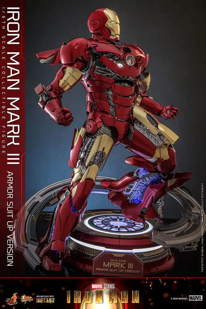 Iron Man Movie Masterpiece Diecast akčná figúrka 1/6 Iron Man Mark III (Armor Suit Up Version) 32 cm produktová fotografia