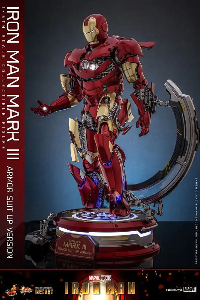 Iron Man Movie Masterpiece Diecast akčná figúrka 1/6 Iron Man Mark III (Armor Suit Up Version) 32 cm produktová fotografia