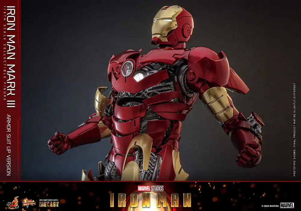 Iron Man Movie Masterpiece Diecast akčná figúrka 1/6 Iron Man Mark III (Armor Suit Up Version) 32 cm produktová fotografia
