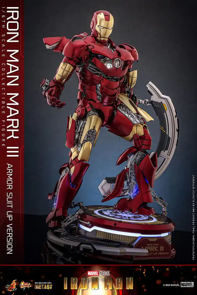 Iron Man Movie Masterpiece Diecast akčná figúrka 1/6 Iron Man Mark III (Armor Suit Up Version) 32 cm produktová fotografia