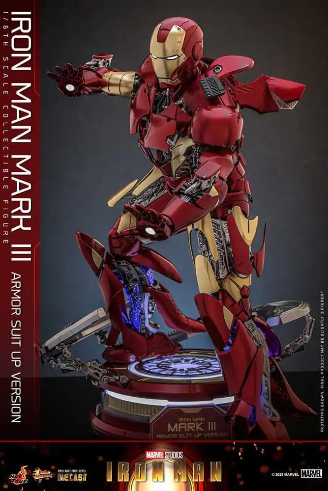 Iron Man Movie Masterpiece Diecast akčná figúrka 1/6 Iron Man Mark III (Armor Suit Up Version) 32 cm produktová fotografia