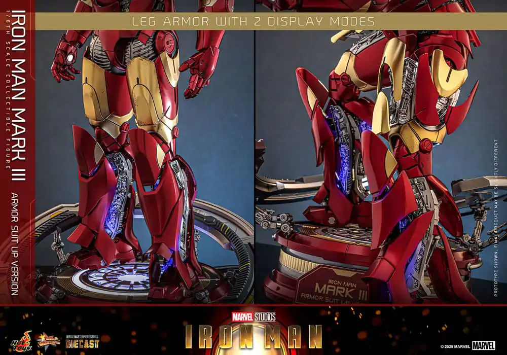 Iron Man Movie Masterpiece Diecast akčná figúrka 1/6 Iron Man Mark III (Armor Suit Up Version) 32 cm produktová fotografia