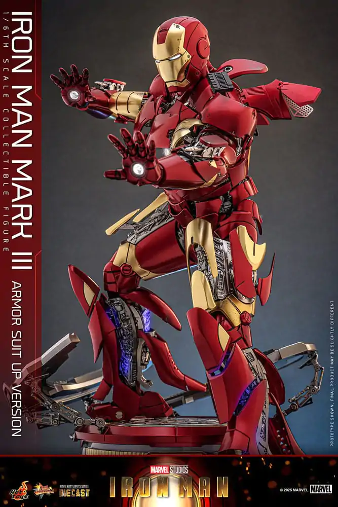 Iron Man Movie Masterpiece Diecast akčná figúrka 1/6 Iron Man Mark III (Armor Suit Up Version) 32 cm produktová fotografia