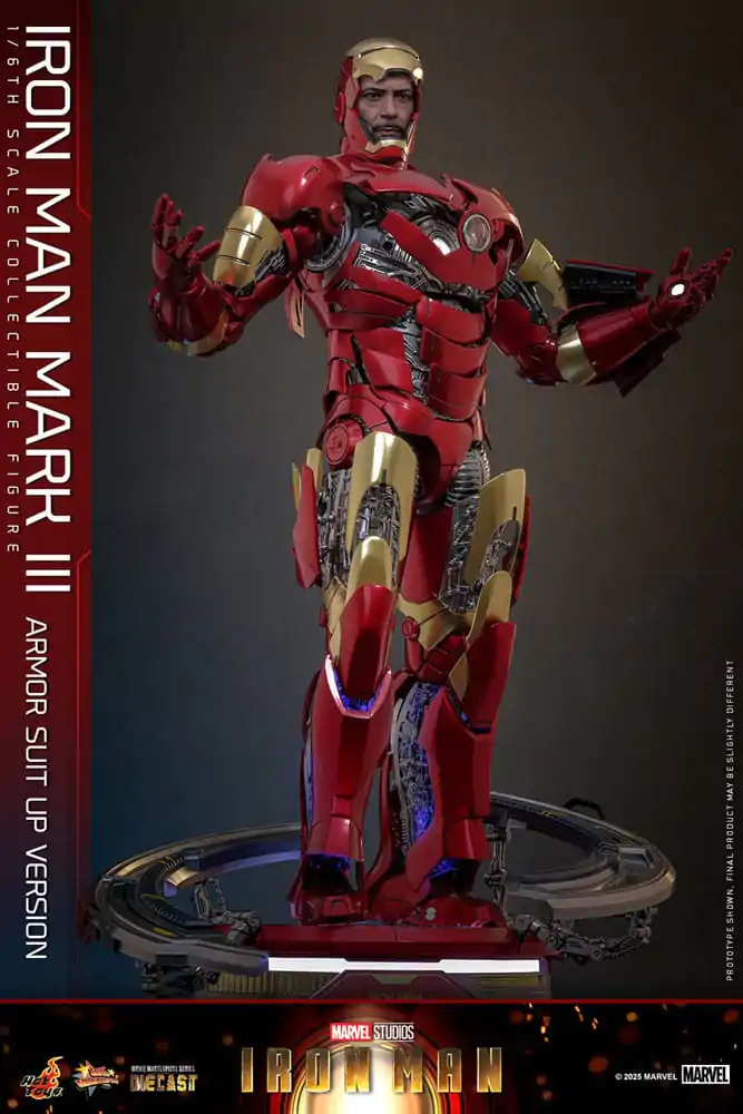 Iron Man Movie Masterpiece Diecast akčná figúrka 1/6 Iron Man Mark III (Armor Suit Up Version) 32 cm produktová fotografia