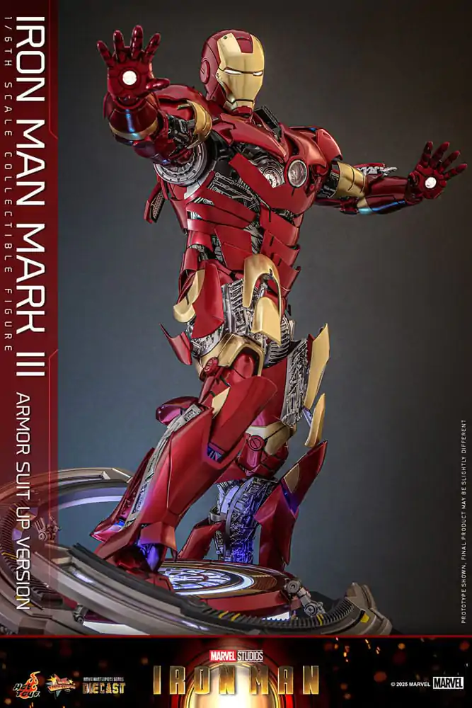 Iron Man Movie Masterpiece Diecast akčná figúrka 1/6 Iron Man Mark III (Armor Suit Up Version) 32 cm produktová fotografia