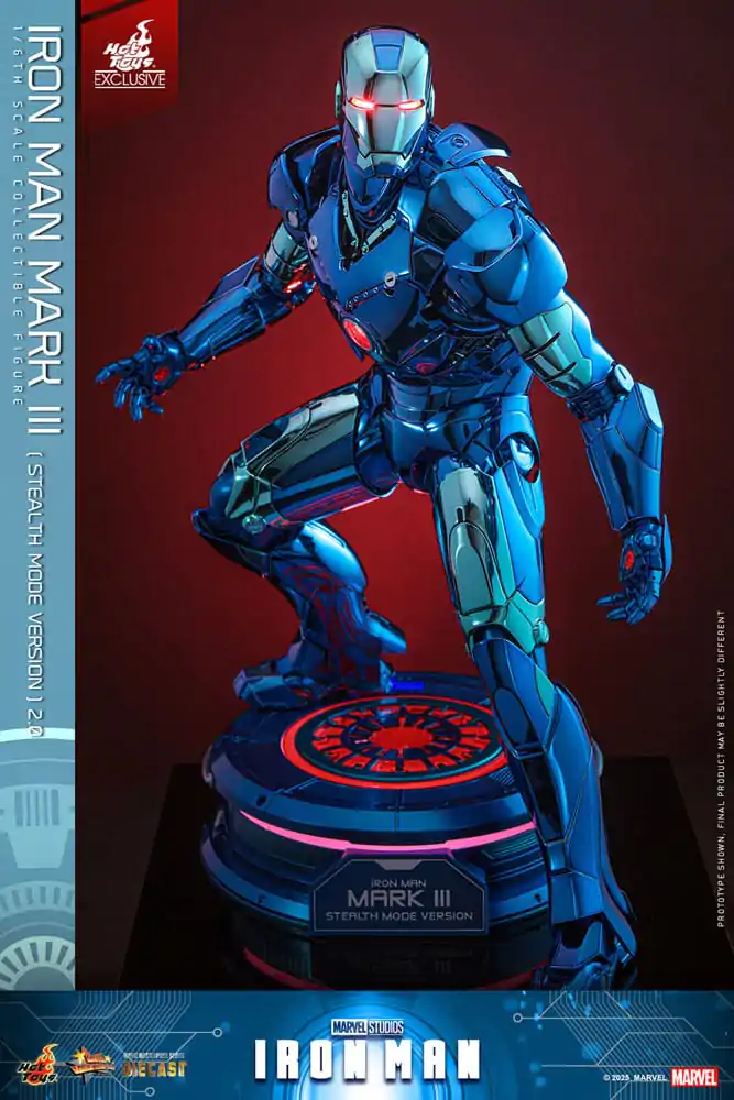 Iron Man Movie Masterpiece Diecast akčná figúrka 1/6 Iron Man Mark III (Stealth Mode Ver.) 2.0 Hot Toys Exclusive 33 cm produktová fotografia