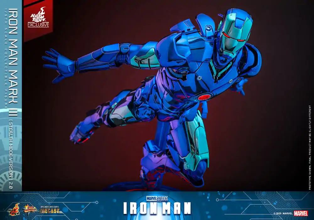 Iron Man Movie Masterpiece Diecast akčná figúrka 1/6 Iron Man Mark III (Stealth Mode Ver.) 2.0 Hot Toys Exclusive 33 cm produktová fotografia