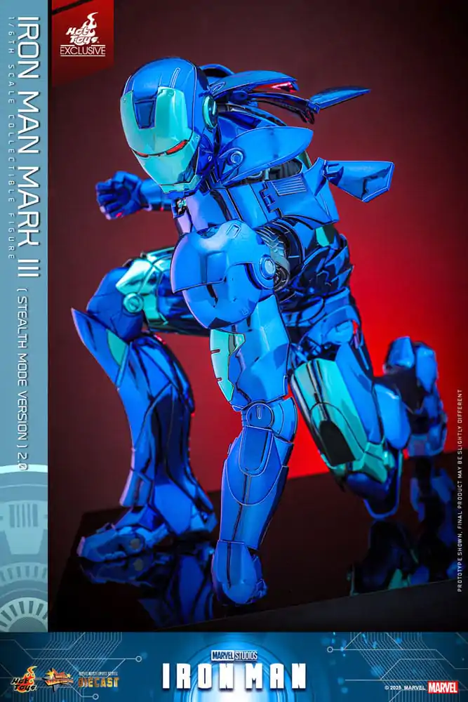 Iron Man Movie Masterpiece Diecast akčná figúrka 1/6 Iron Man Mark III (Stealth Mode Ver.) 2.0 Hot Toys Exclusive 33 cm produktová fotografia