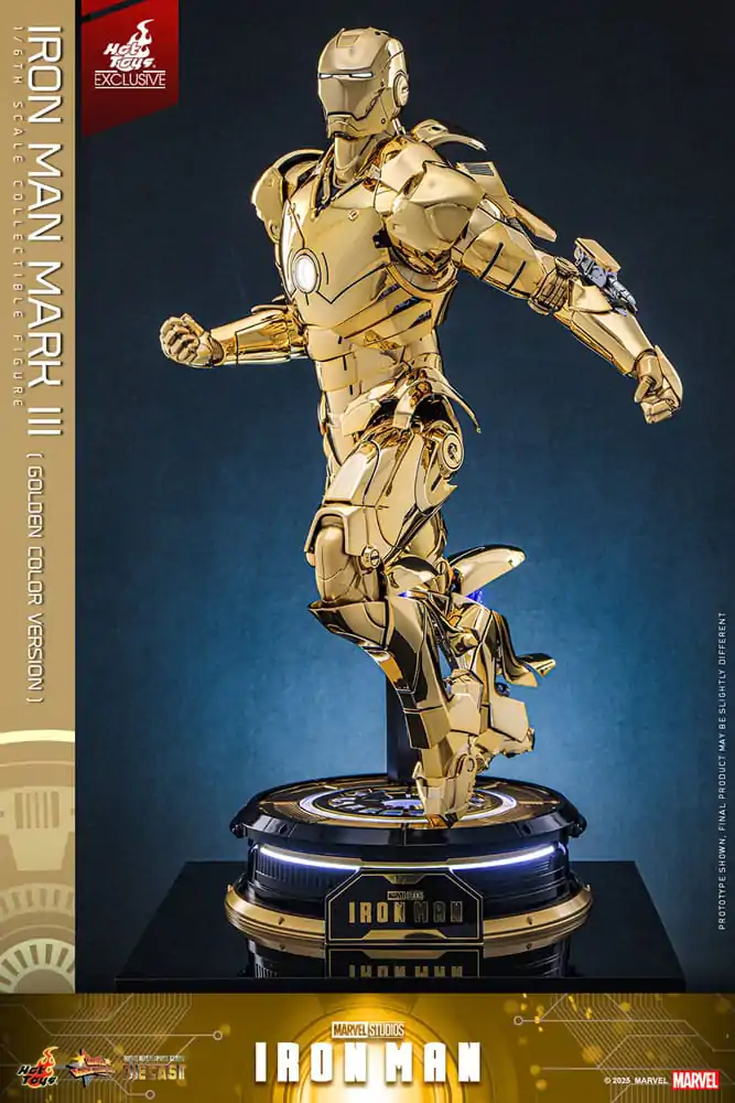 Iron Man Movie Masterpiece Diecast Akčná figúrka 1/6 Iron Man Mark III (Gold Color Version) Hot Toys Exclusive 33 cm produktová fotografia