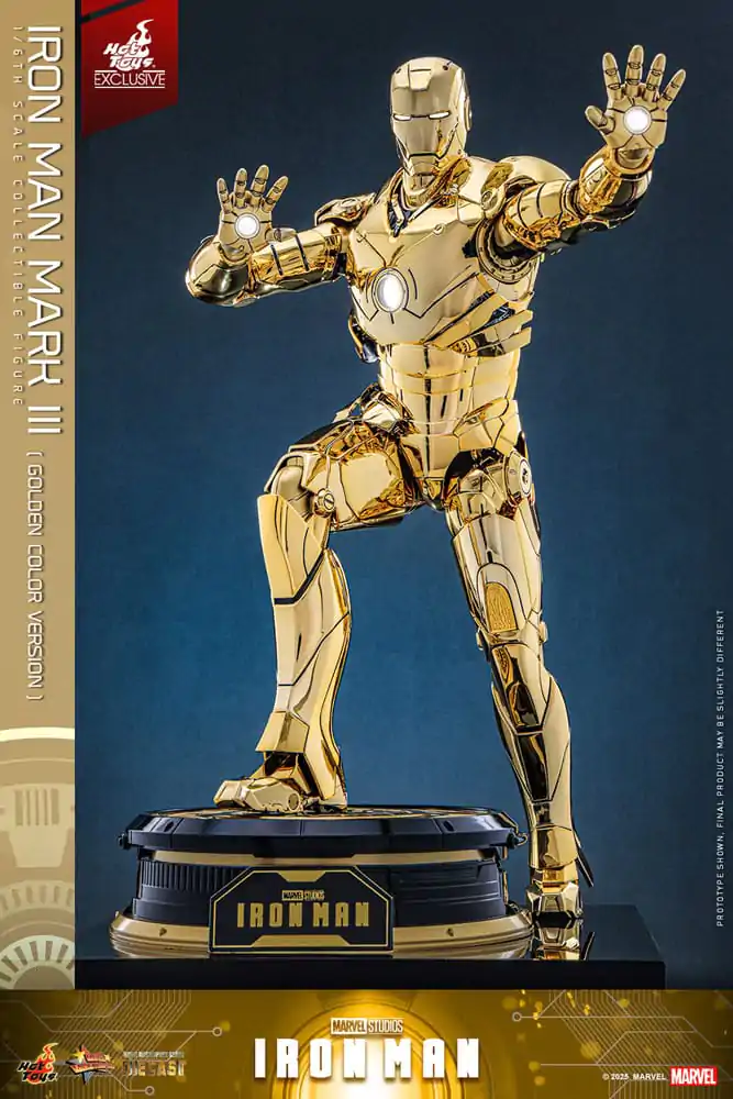 Iron Man Movie Masterpiece Diecast Akčná figúrka 1/6 Iron Man Mark III (Gold Color Version) Hot Toys Exclusive 33 cm produktová fotografia