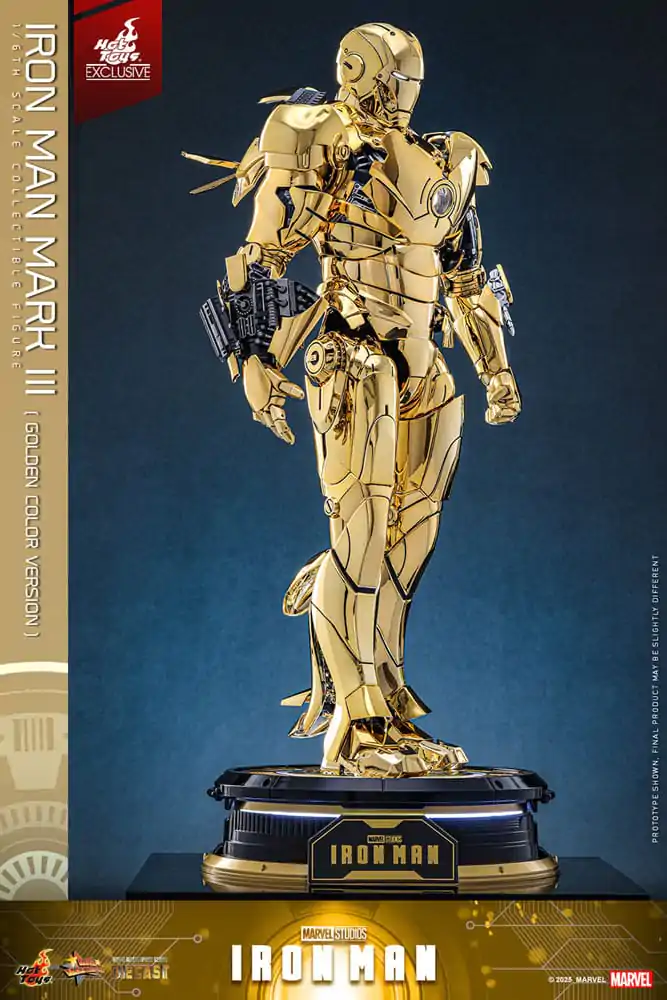 Iron Man Movie Masterpiece Diecast Akčná figúrka 1/6 Iron Man Mark III (Gold Color Version) Hot Toys Exclusive 33 cm produktová fotografia