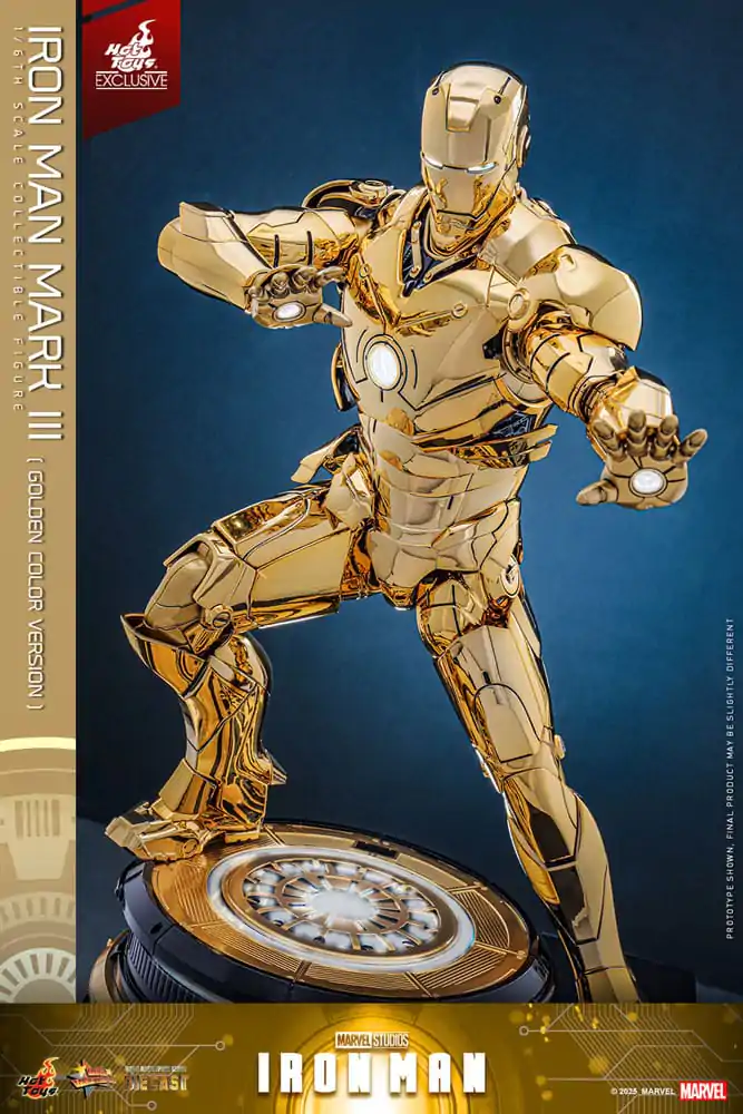 Iron Man Movie Masterpiece Diecast Akčná figúrka 1/6 Iron Man Mark III (Gold Color Version) Hot Toys Exclusive 33 cm produktová fotografia