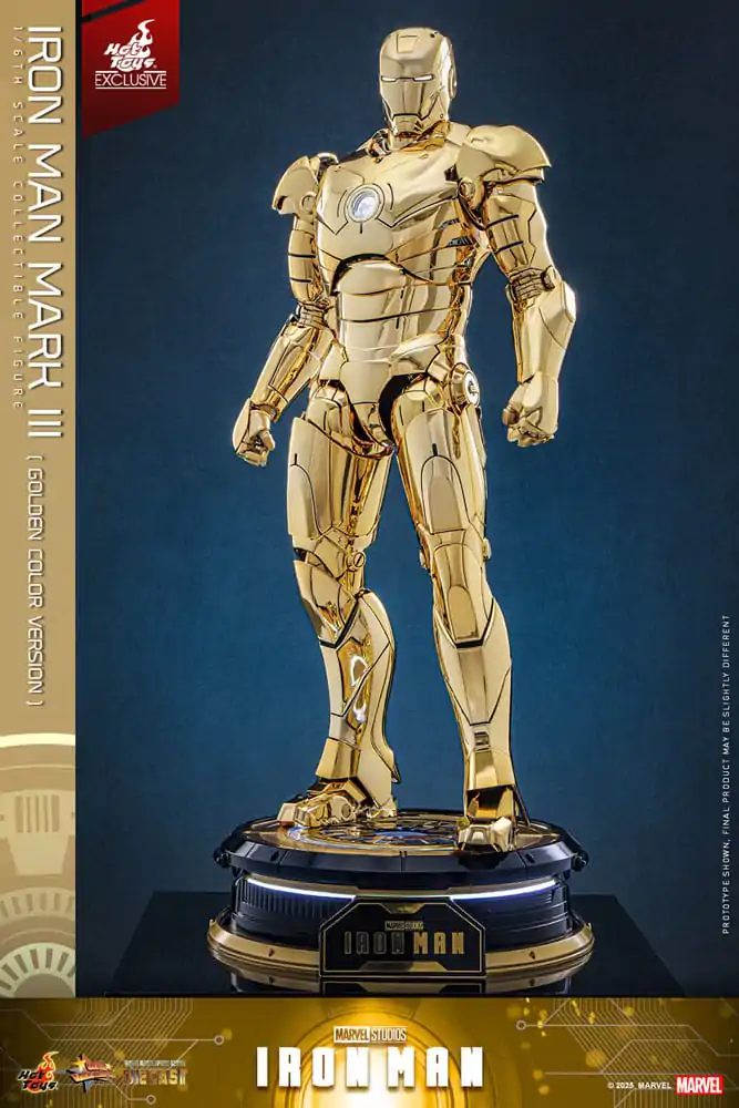 Iron Man Movie Masterpiece Diecast Akčná figúrka 1/6 Iron Man Mark III (Gold Color Version) Hot Toys Exclusive 33 cm produktová fotografia