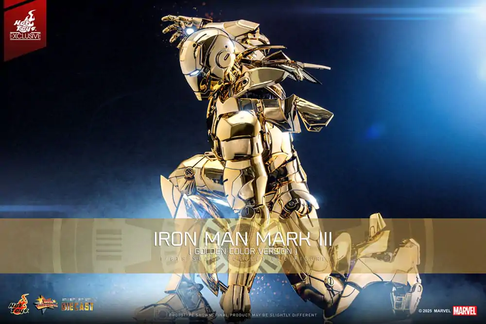 Iron Man Movie Masterpiece Diecast Akčná figúrka 1/6 Iron Man Mark III (Gold Color Version) Hot Toys Exclusive 33 cm produktová fotografia