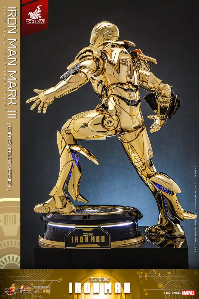 Iron Man Movie Masterpiece Diecast Akčná figúrka 1/6 Iron Man Mark III (Gold Color Version) Hot Toys Exclusive 33 cm produktová fotografia