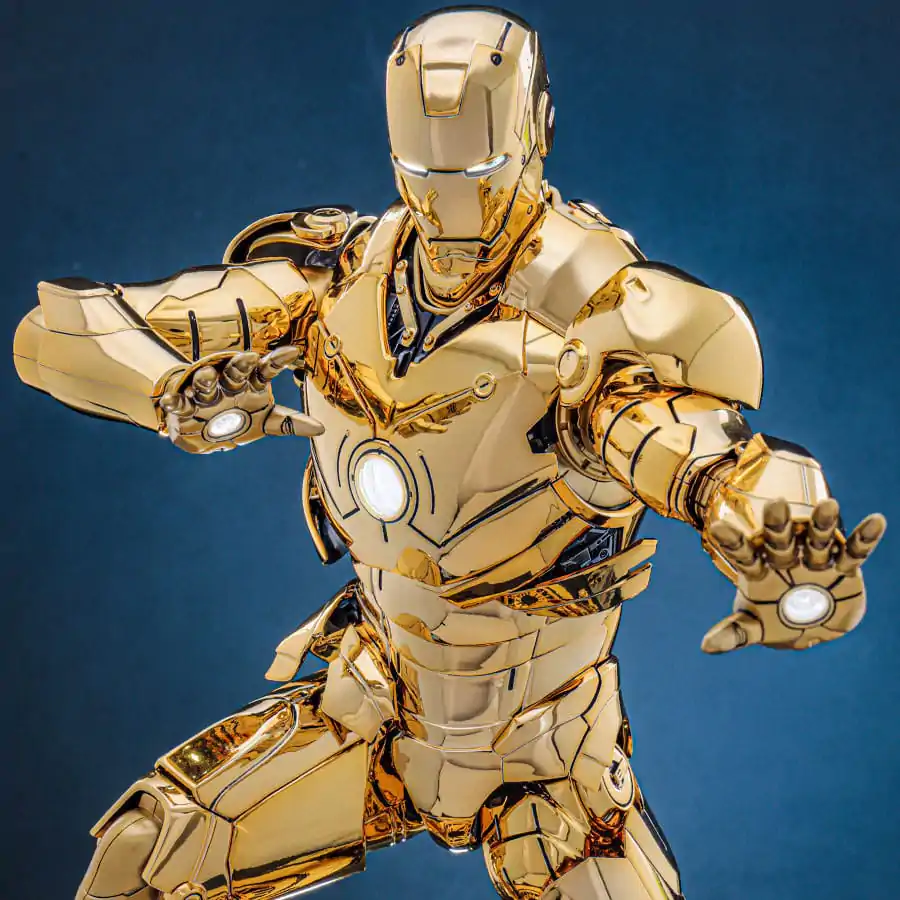Iron Man Movie Masterpiece Diecast Akčná figúrka 1/6 Iron Man Mark III (Gold Color Version) Hot Toys Exclusive 33 cm produktová fotografia