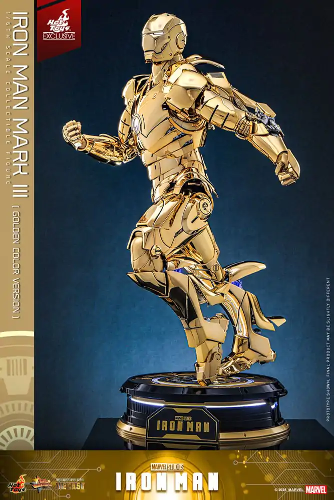 Iron Man Movie Masterpiece Diecast Akčná figúrka 1/6 Iron Man Mark III (Gold Color Version) Hot Toys Exclusive 33 cm produktová fotografia