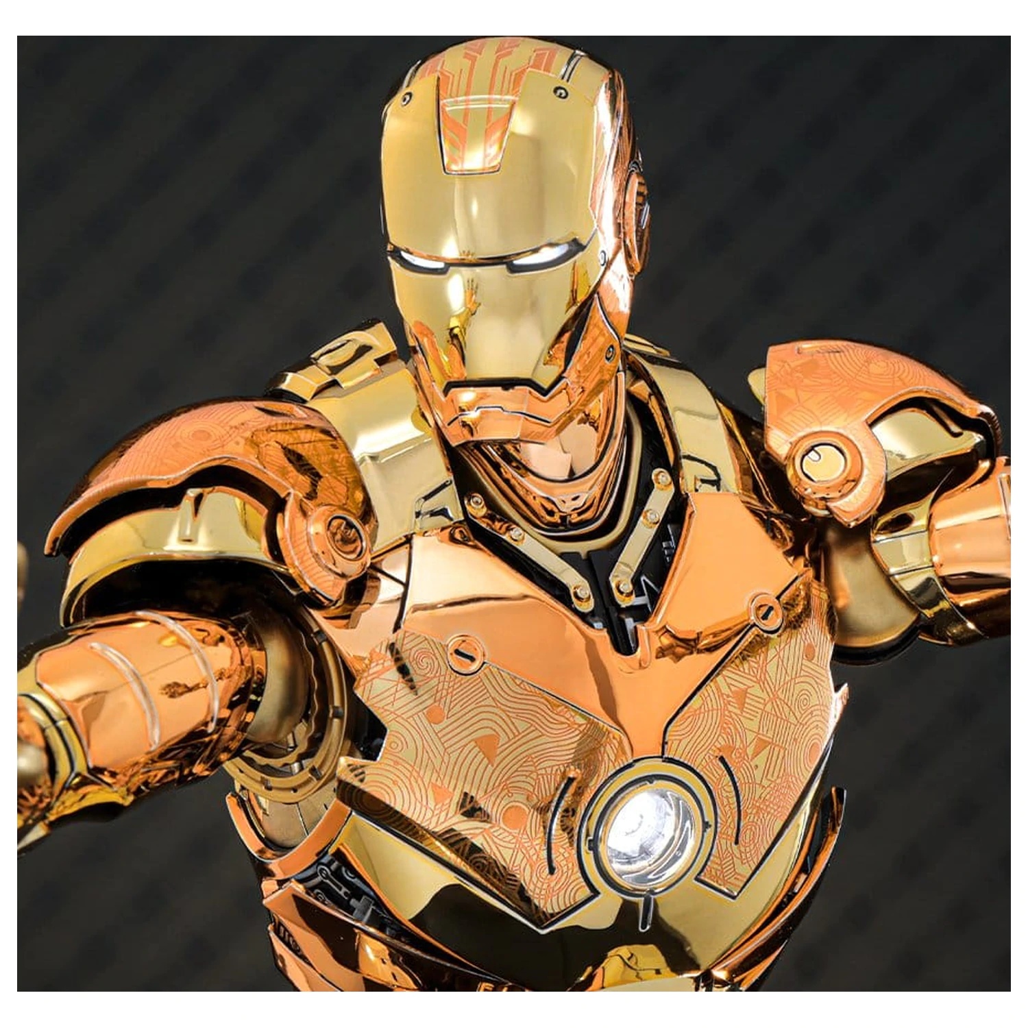Iron Man Movie Masterpiece Diecast akčná figúrka 1/6 Iron Man Mark III (Golden & Copper Gold Version) Hot Toys Exclusive 33 cm produktová fotografia