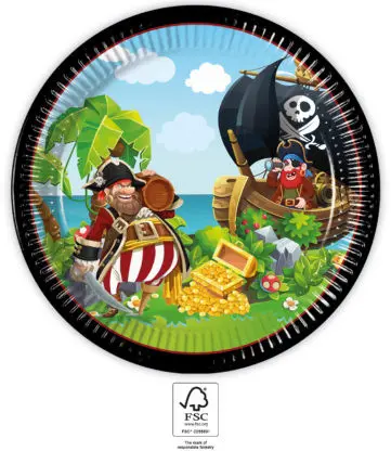 Island Pirates, Pirate papierové taniere 8 ks 23 cm FSC produktová fotografia
