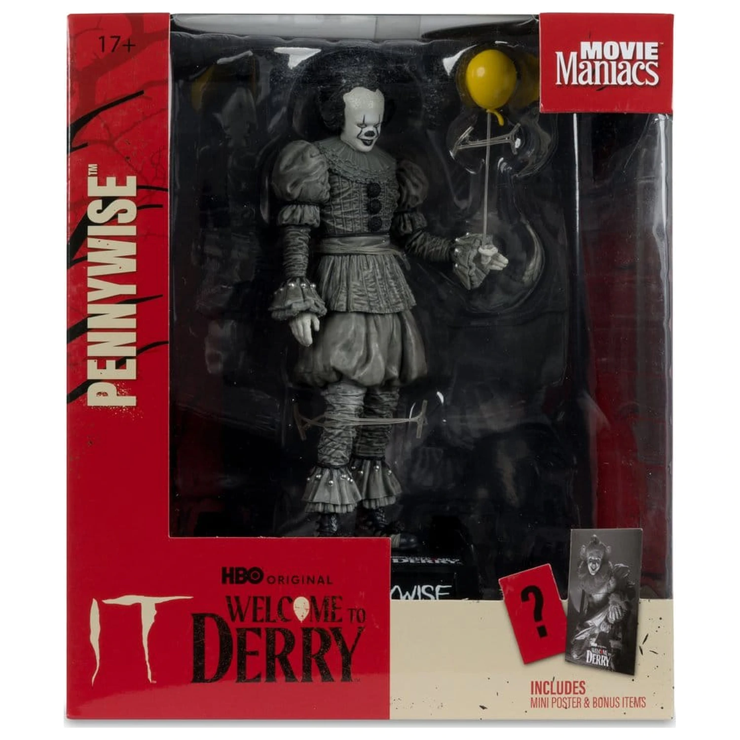 It Vitajte vo figúrke Derry Movie Maniacs Pennywise (čierno-biela) 16 cm produktová fotografia