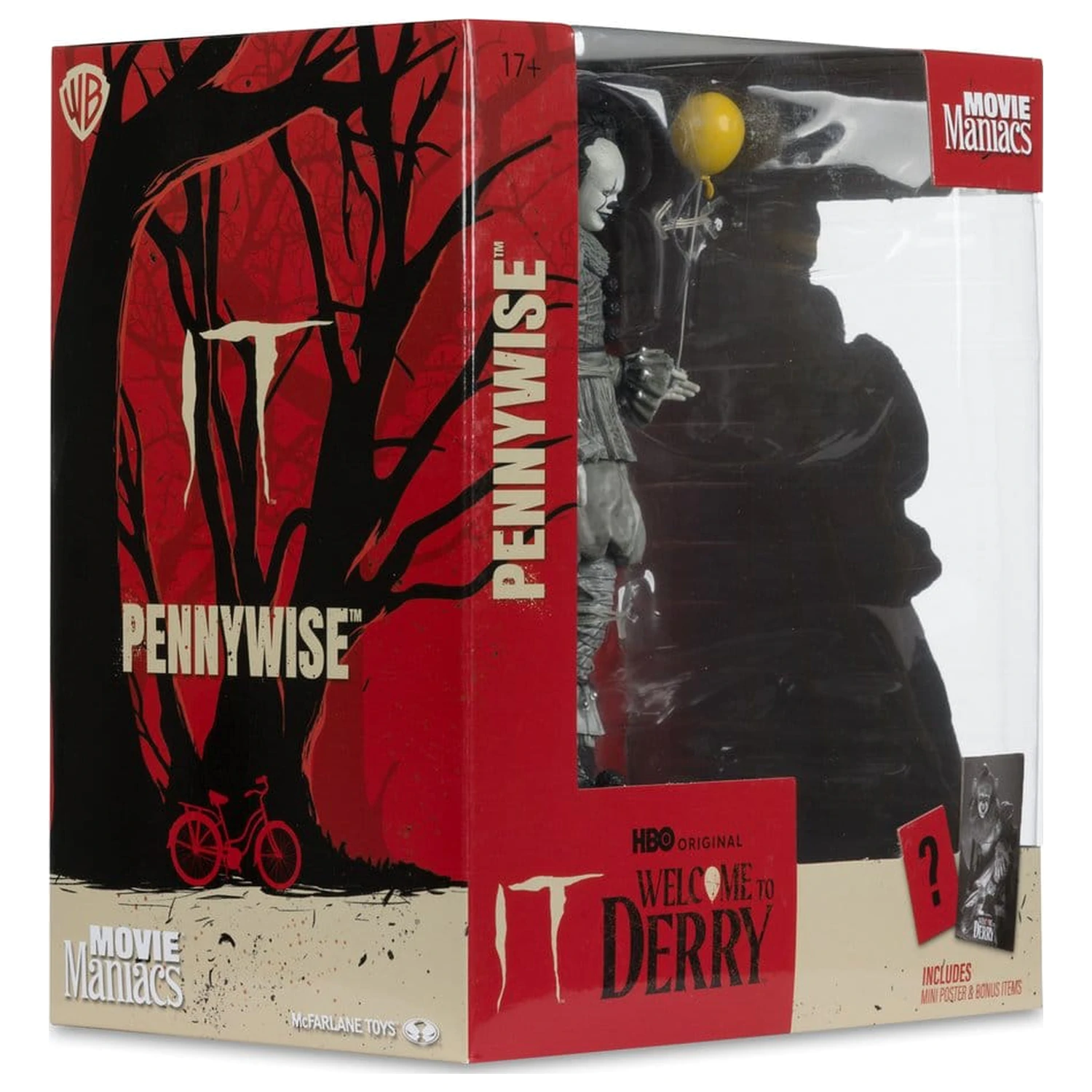It Vitajte vo figúrke Derry Movie Maniacs Pennywise (čierno-biela) 16 cm produktová fotografia