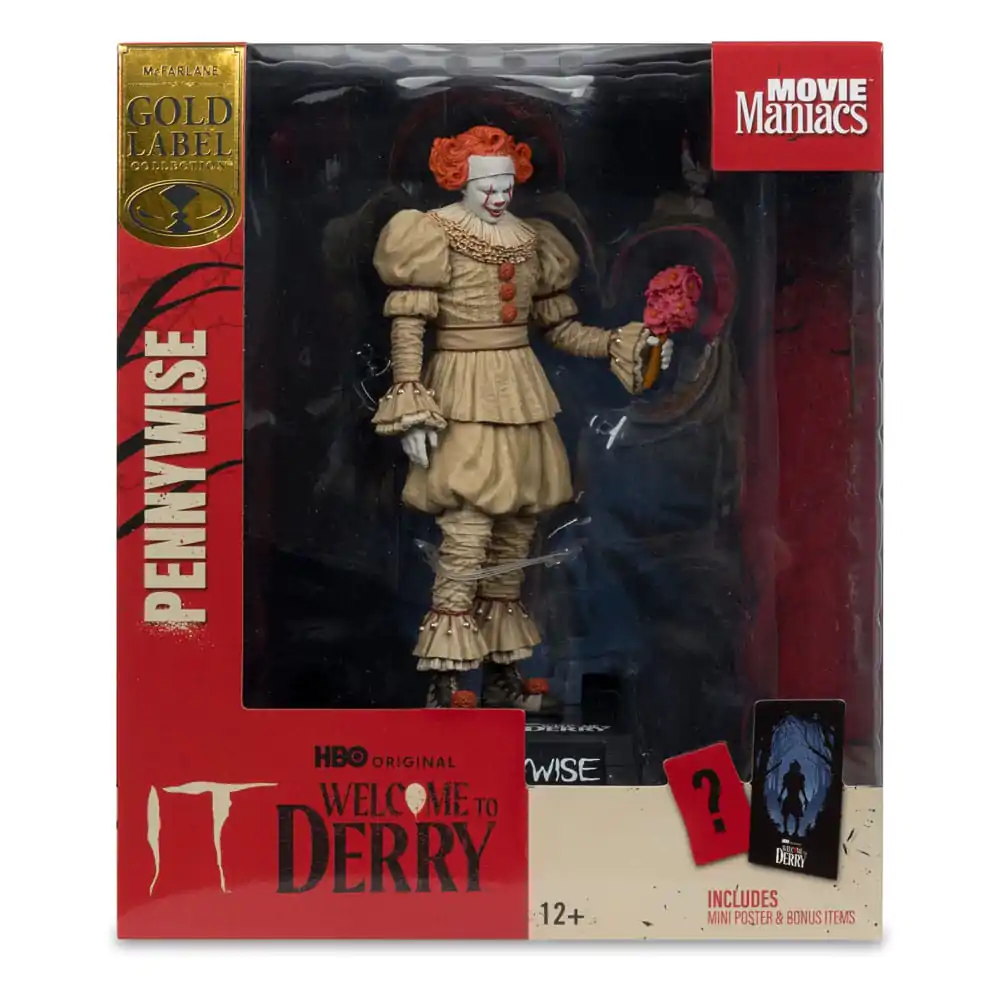 It: Welcome to Derry Movie Maniacs PVC socha Pennywise (Flashback) (Gold Label) 16 cm produktová fotografia