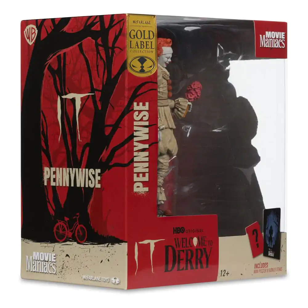 It: Welcome to Derry Movie Maniacs PVC socha Pennywise (Flashback) (Gold Label) 16 cm produktová fotografia