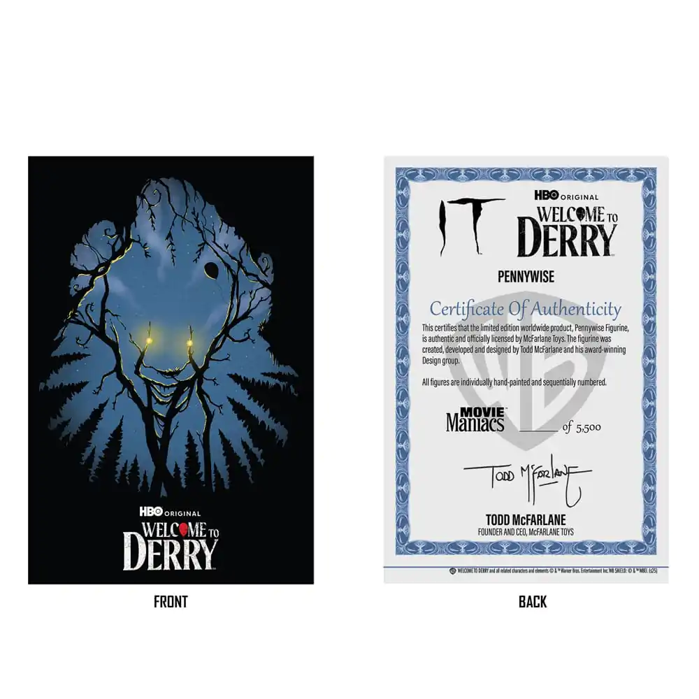 It: Welcome to Derry Movie Maniacs PVC Socha Pennywise (Gold Label) 16 cm produktová fotografia