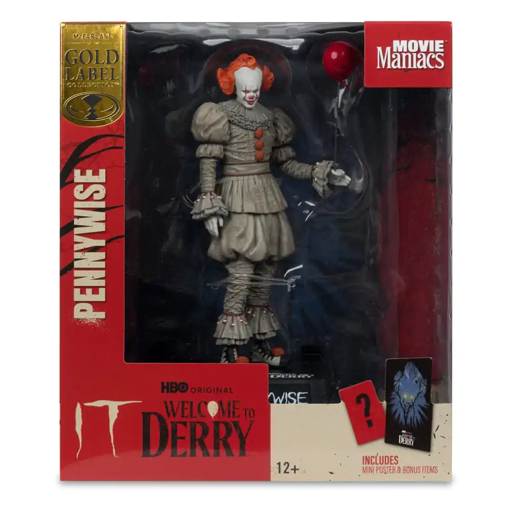 It: Welcome to Derry Movie Maniacs PVC Socha Pennywise (Gold Label) 16 cm produktová fotografia