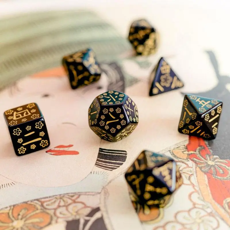 Japanese Dice Set Deep Night Firefly (7 ks) termékfotó