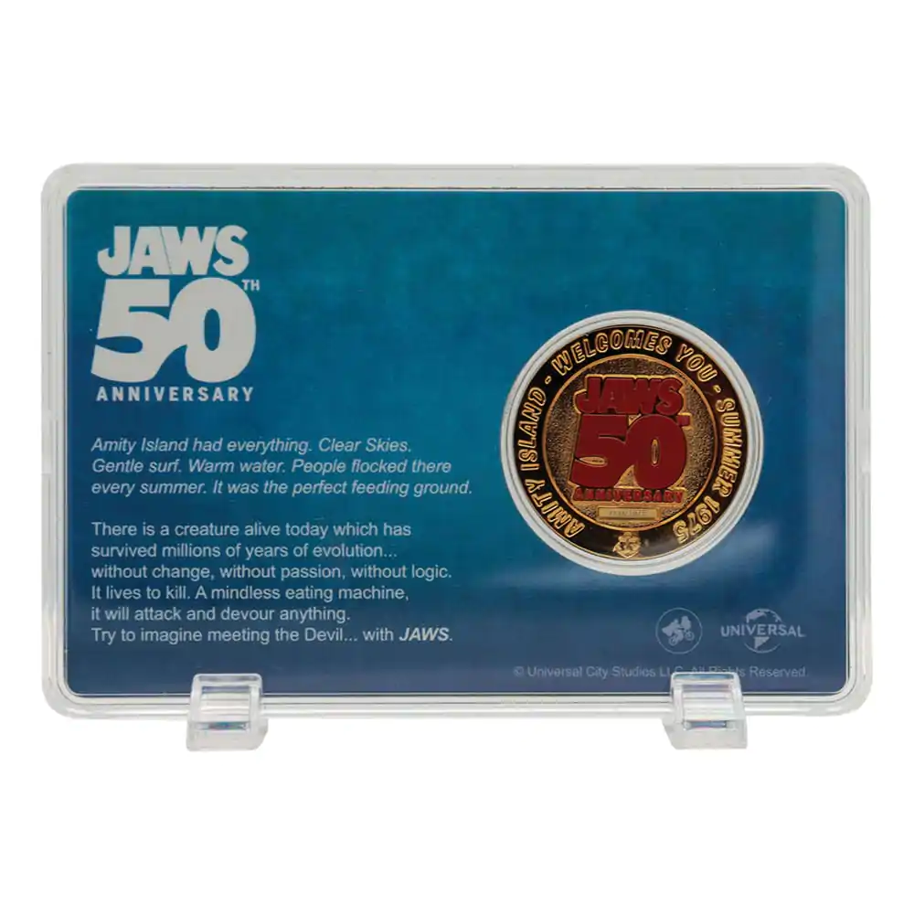 Jaws Zberateľská Minca 50th Anniversary 24k Gold Plated Limited Edition produktová fotografia