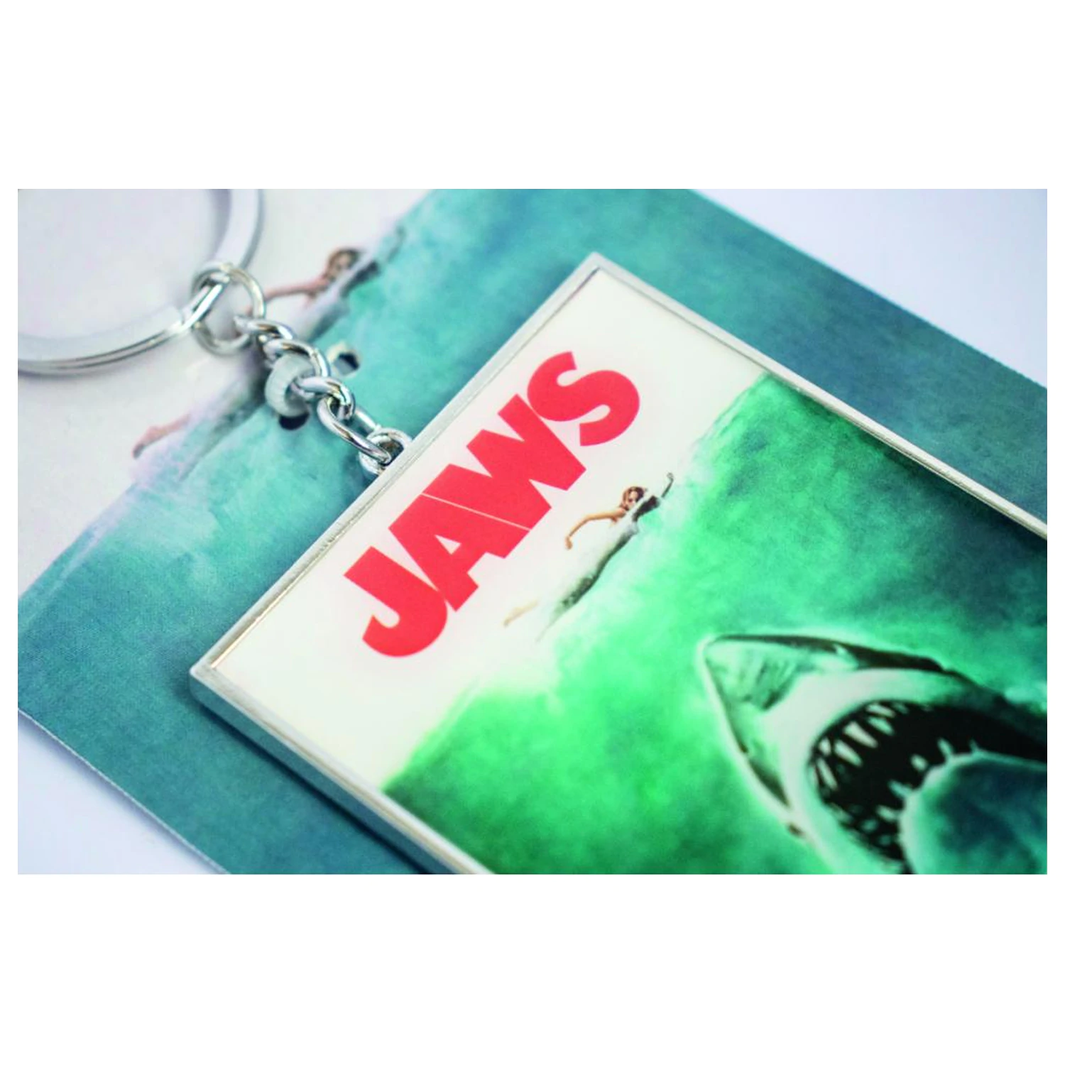 Jaws kovová kľúčenka produktová fotografia