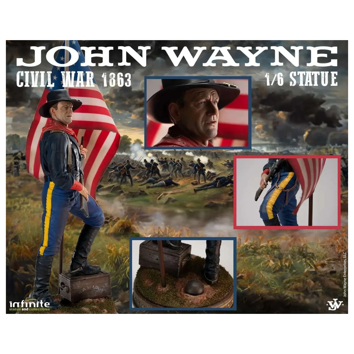 John Wayne Civil War 1863 Socha 1/6 48 cm produktová fotografia