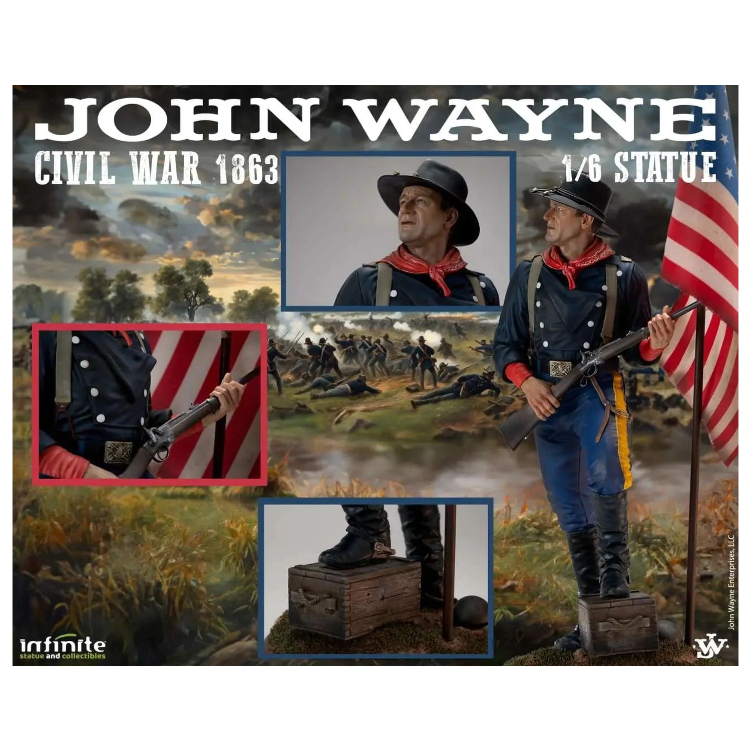 John Wayne Civil War 1863 Socha 1/6 48 cm produktová fotografia