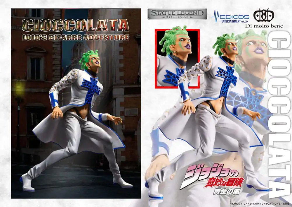 JoJo&#039;s Bizarre Adventure Part 5 Golden Wind Statue Legend PVC Statue Cioccolata 17 cm termékfotó