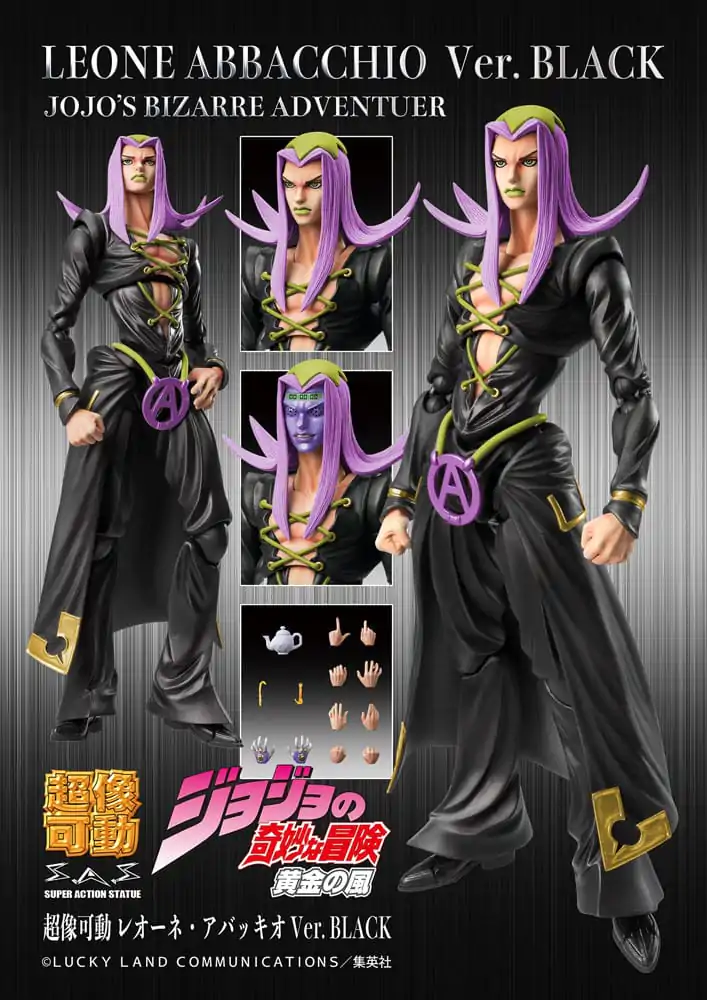 JoJo's Bizarre Adventure Part 5 Super Action Akčná figúrka Chozokado Leone Abbacchio Black Ver. 16 cm produktová fotografia