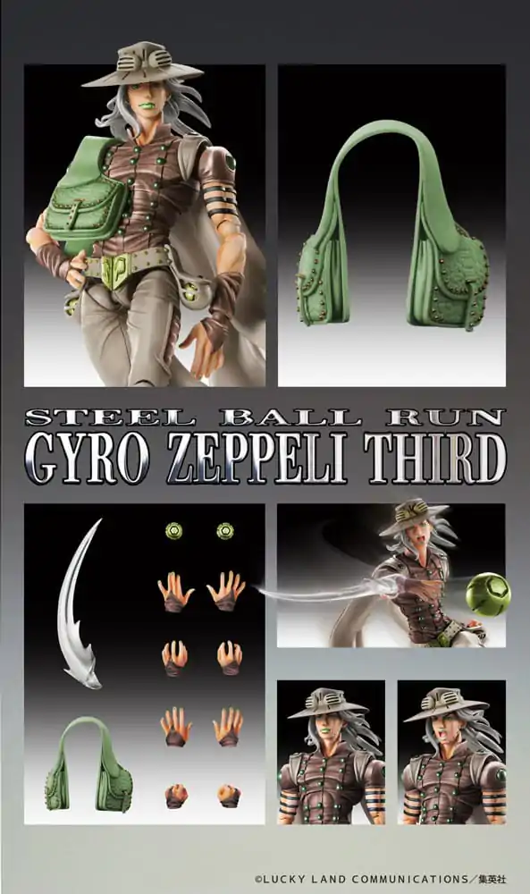 JoJo's Bizarre Adventure Part7 Steel Ball Run Super Action Akčná figúrka Chozokado Gyro Zeppeli Third 16 cm produktová fotografia