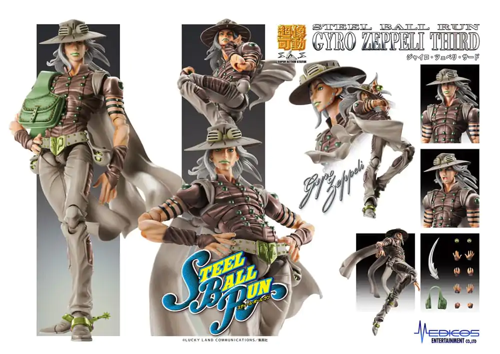 JoJo's Bizarre Adventure Part7 Steel Ball Run Super Action Akčná figúrka Chozokado Gyro Zeppeli Third 16 cm produktová fotografia