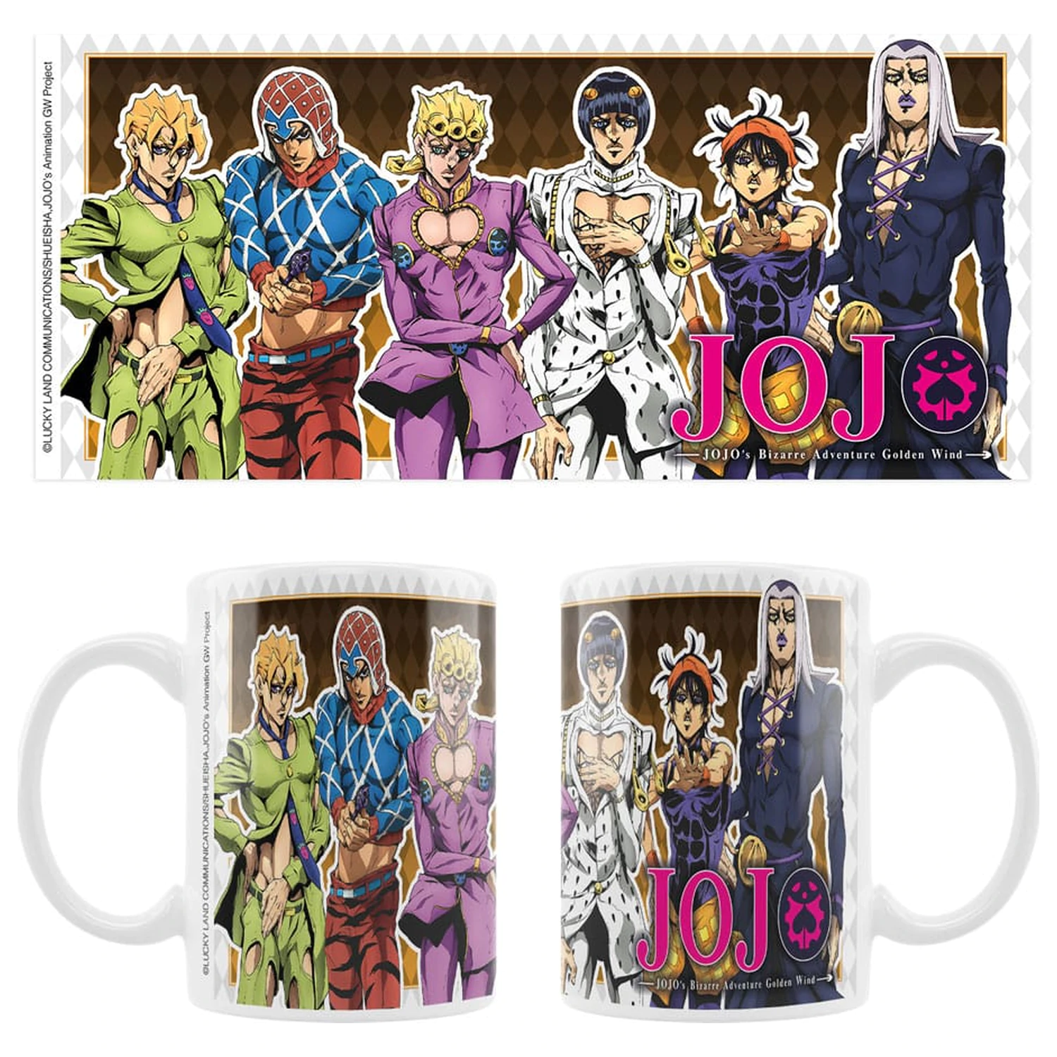 JoJo´s Bizarre Adventure Part 5: Golden Wind keramický hrnček Hlavné postavy produktová fotografia