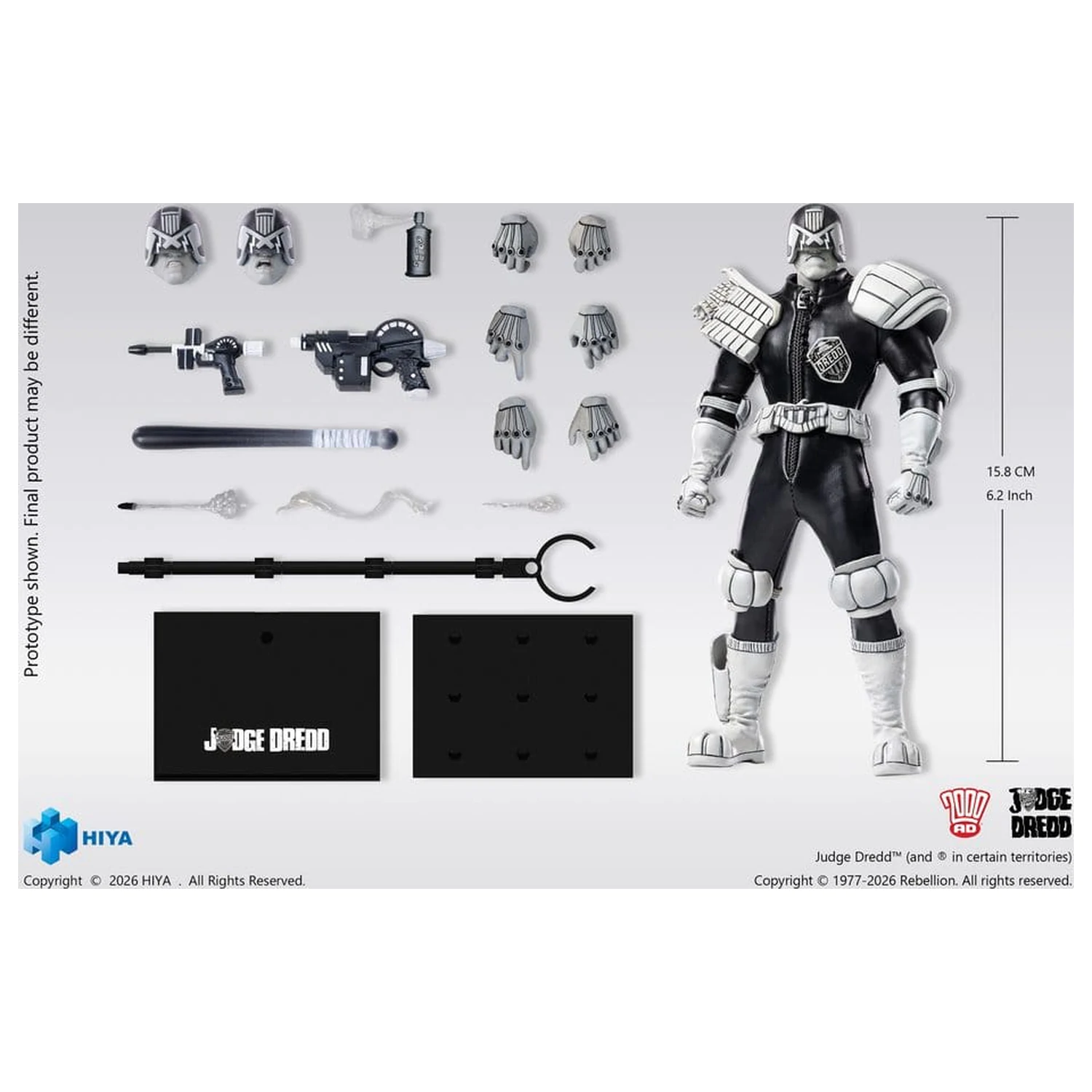 Judge Dredd Nádherná super akčná figúrka 1/12 Judge Dredd Čiernobiela ver. 15 cm produktová fotografia