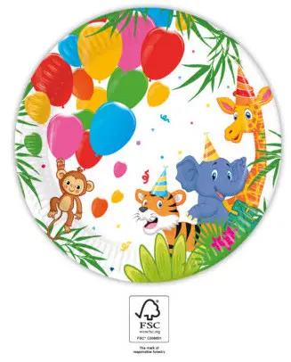Jungle Balloons, Jungle papierové taniere 8 ks 20 cm FSC produktová fotografia