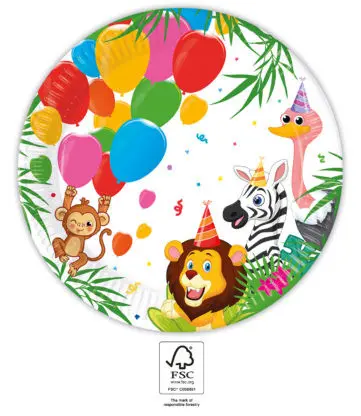 Jungle balóniky, Jungle papierové taniere 8 ks 23 cm FSC produktová fotografia
