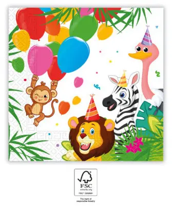 Jungle Balloons, Jungle Obrúsky 20 ks 33x33 cm FSC produktová fotografia