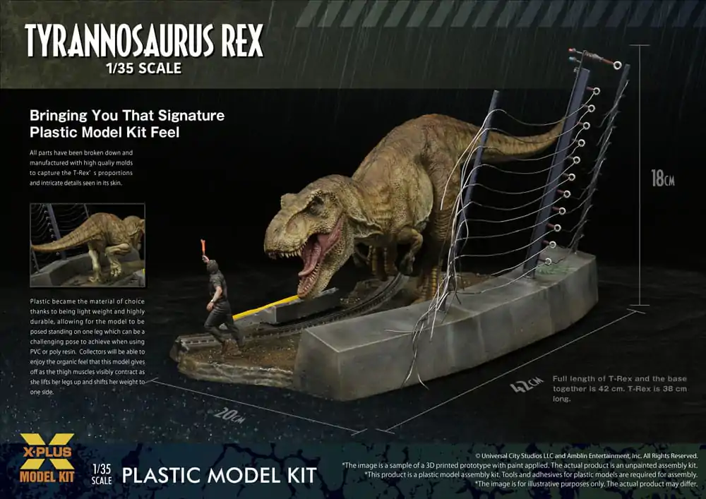 Jurassic Park Plastic Model Kit 1/35 Tyrannosaurus Rex 42 cm produktová fotografia