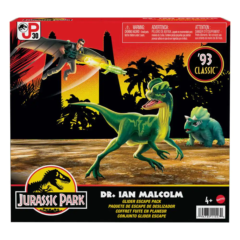 Jurassic Park '93 Classic Akčná Figúrka Dr. Ian Malcolm Glider Escape Pack 10 cm produktová fotografia