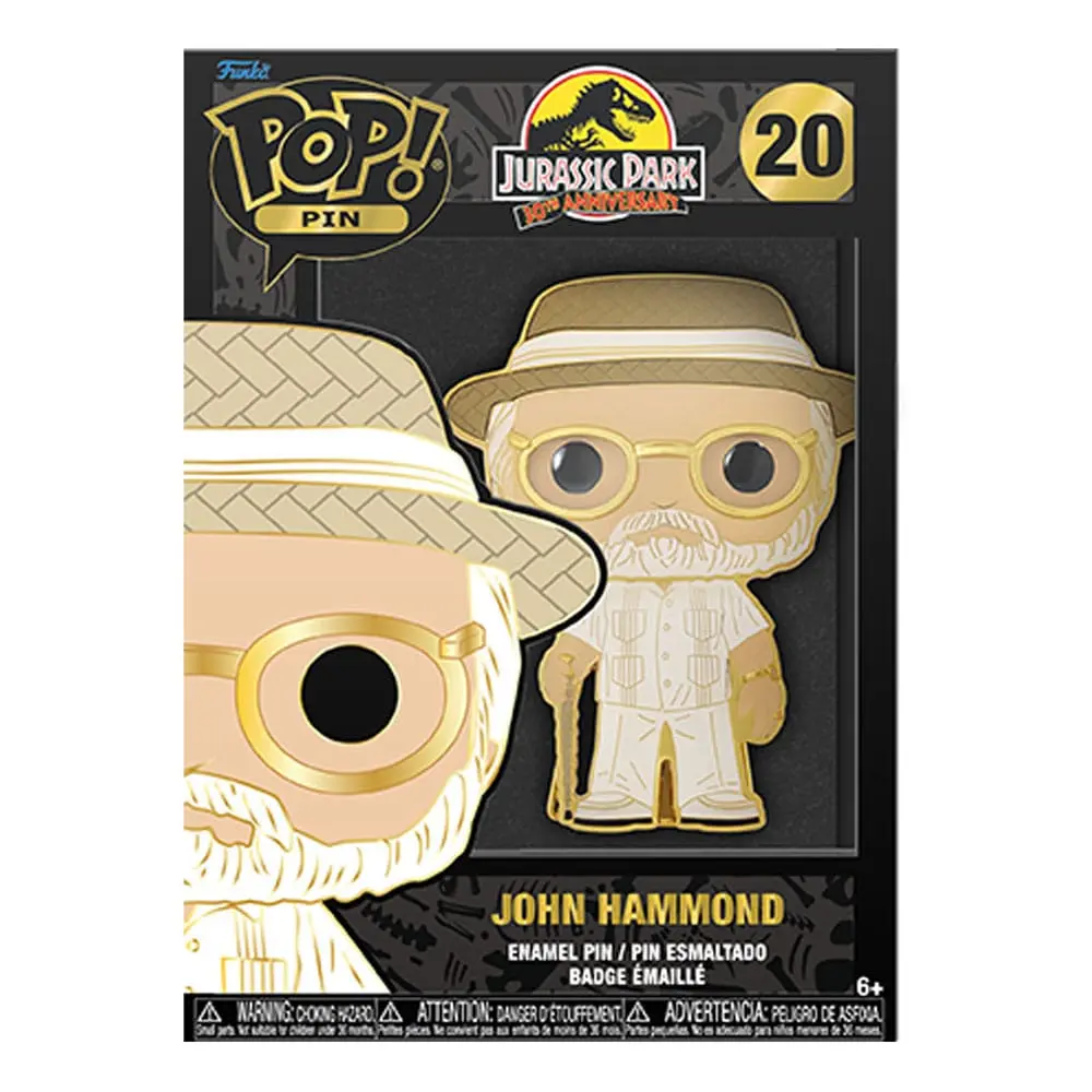 Jurassic Park POP! Smaltovaná pripínacia placka John Hammond 10 cm produktová fotografia