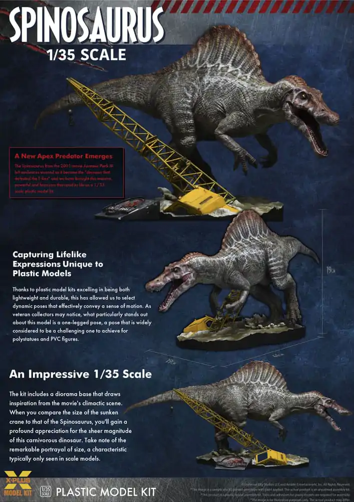 Jurassic Park III Plastic Model Kit 1/35 Spinosaurus 41 cm produktová fotografia