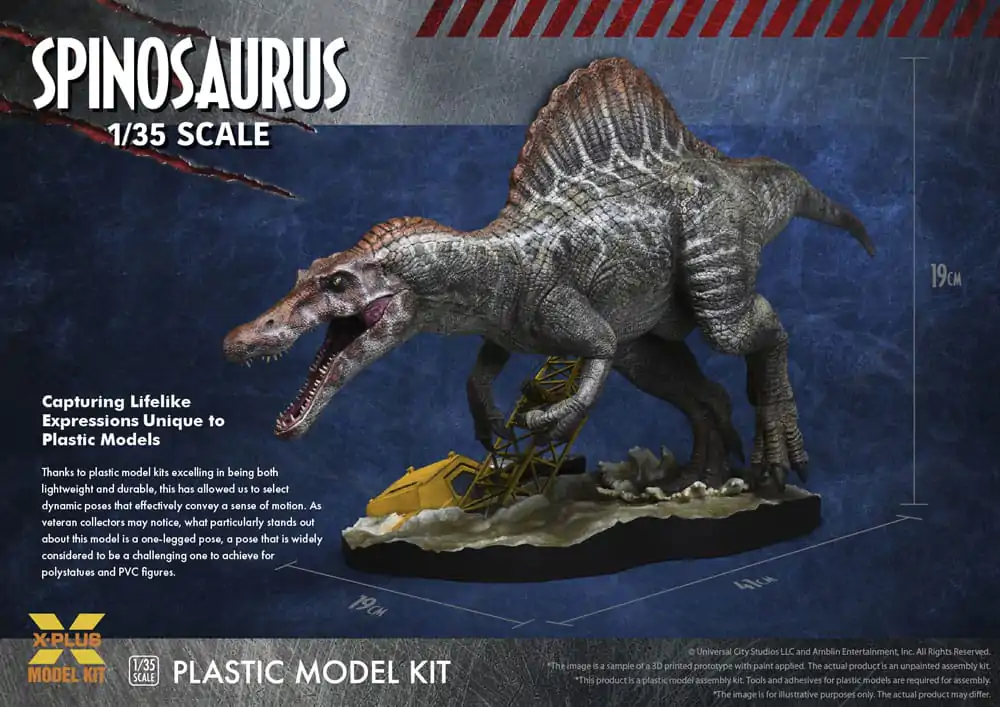 Jurassic Park III Plastic Model Kit 1/35 Spinosaurus 41 cm Plastová modelová stavebnica produktová fotografia